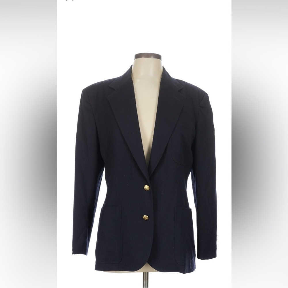 Vintage 80s Ralph Lauren Blue Label Navy Blazer Wool